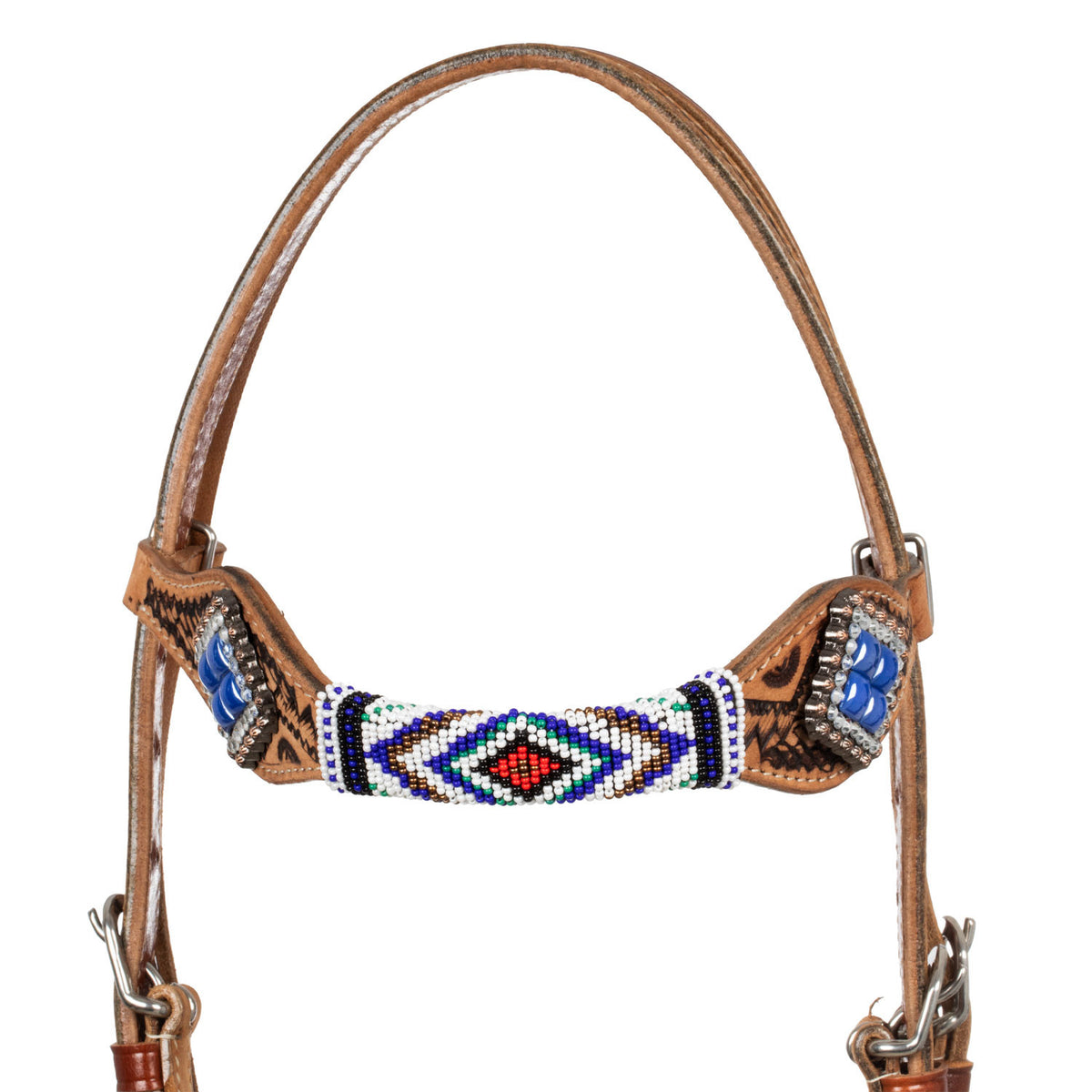 HEADSTALL WITH BLUE DIAMOND DECORATIONS