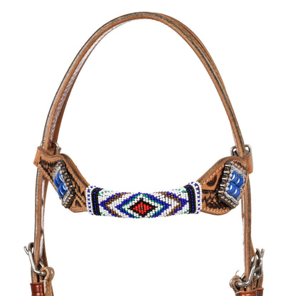 HEADSTALL WITH BLUE DIAMOND DECORATIONS