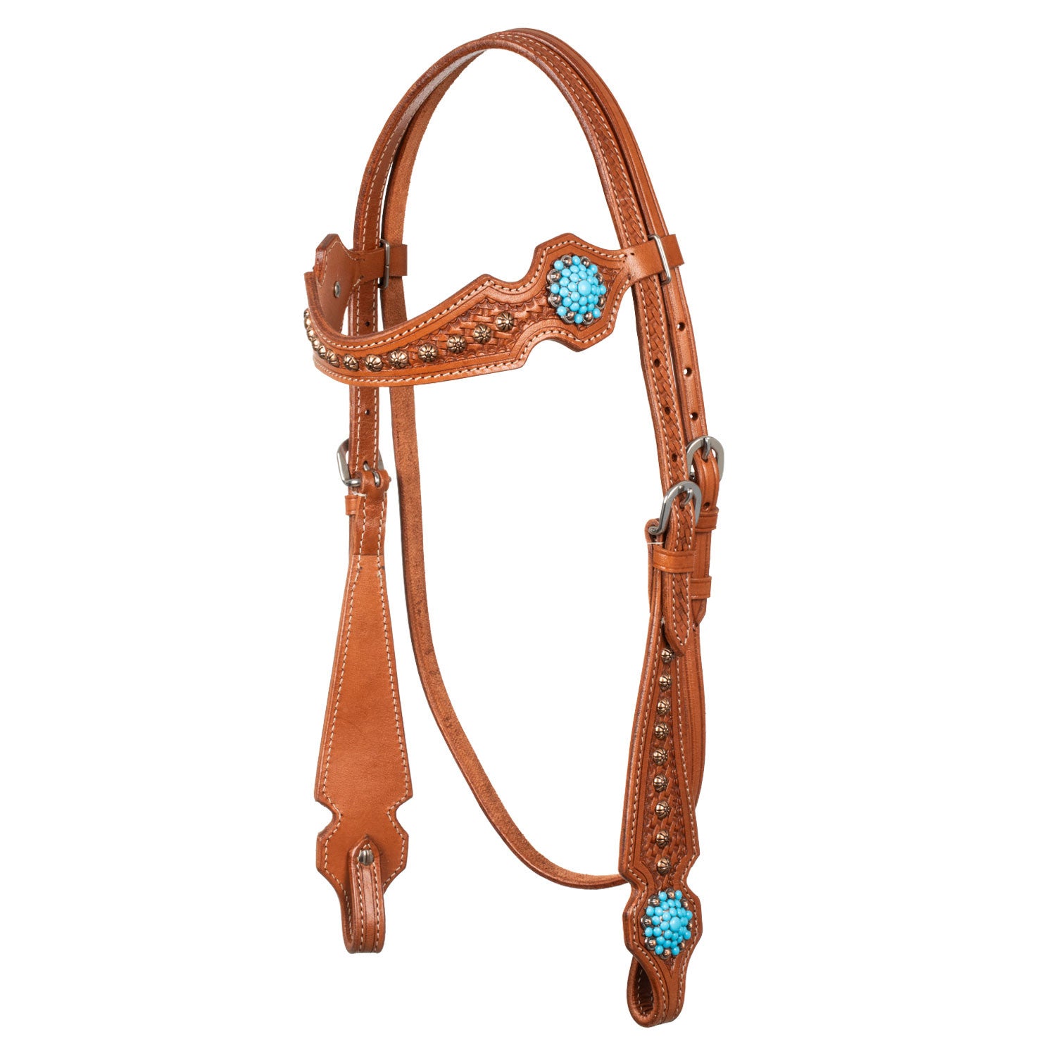 WESTERN BRIDLE WITH BLUE STONES.