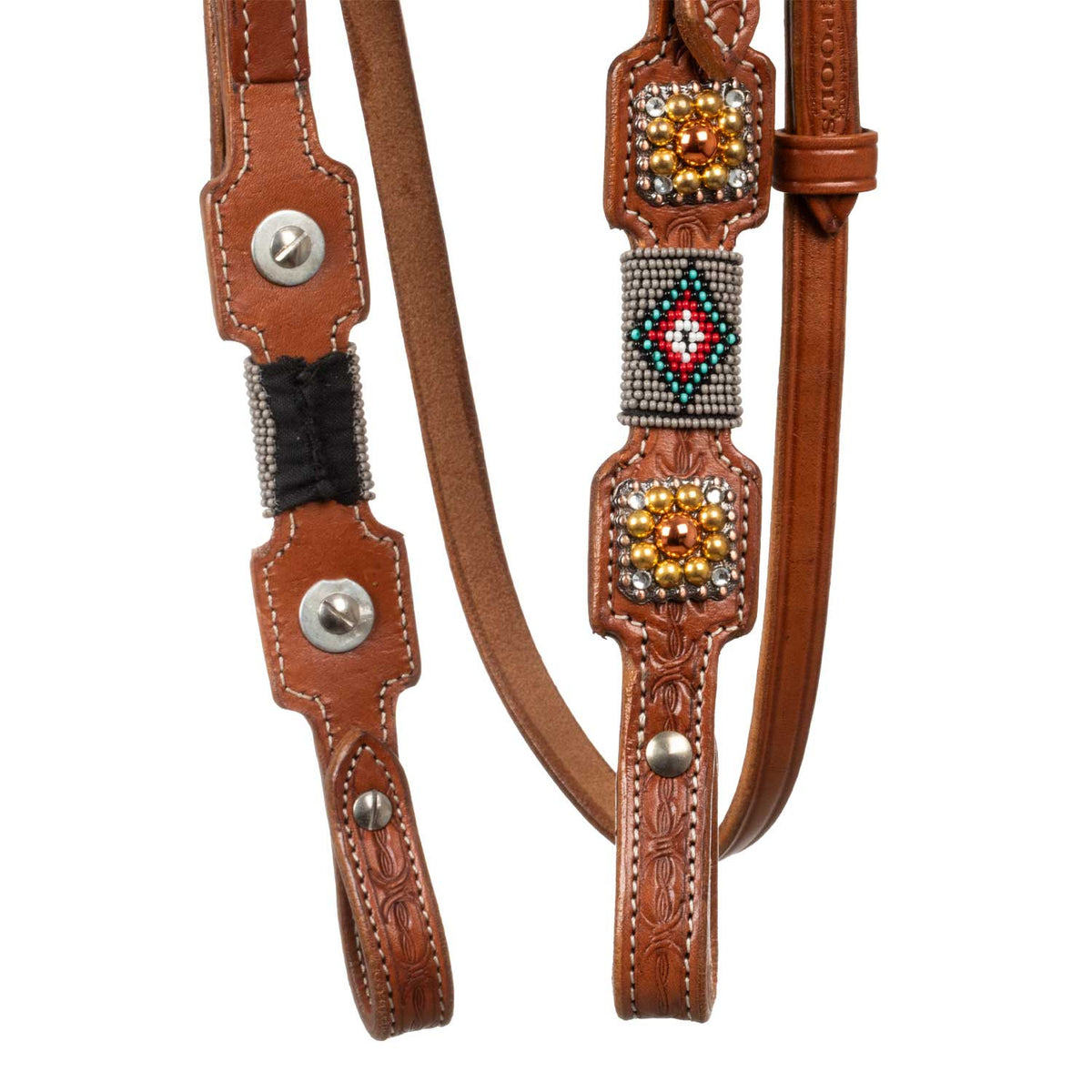 BRIDLE WITH NAVAJO BEADED DECORATIONS