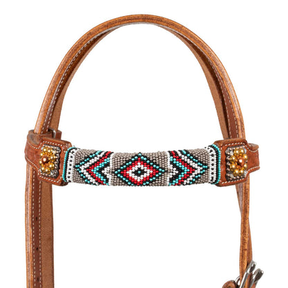 BRIDLE WITH NAVAJO BEADED DECORATIONS