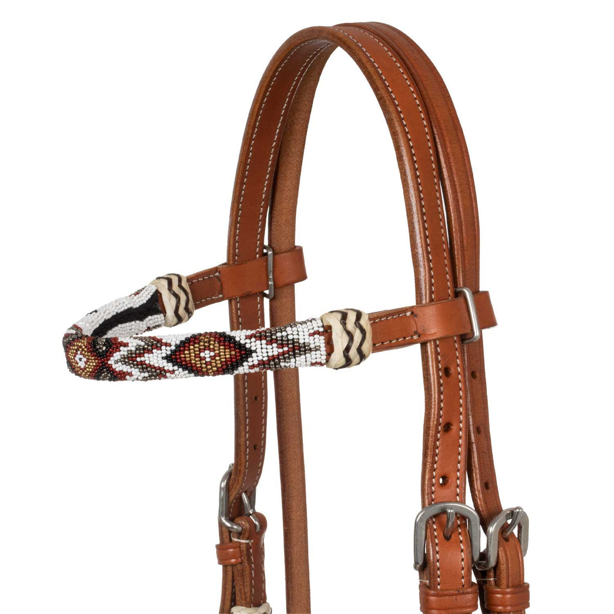 Bridle with beaded soutwest decorations and cottono mecate reins