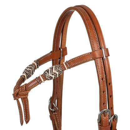 Rawhide core bosal set with cotton mecate reins