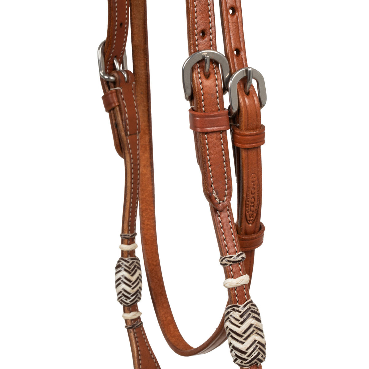 Rawhide core bosal set with cotton mecate reins
