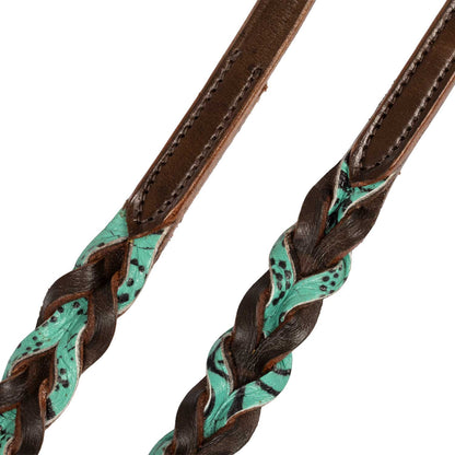 Braided leather decorations reins