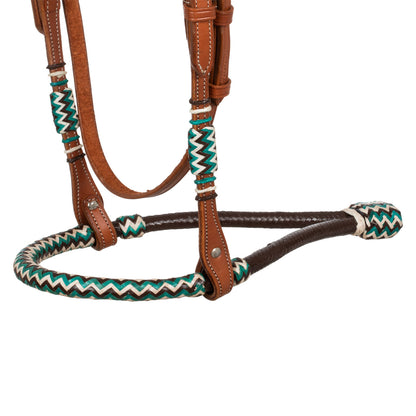 Bosal bridle with cotton mecate reins