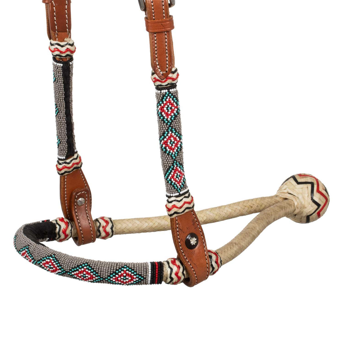 Sand pearls bosal set with cotton mecate reins