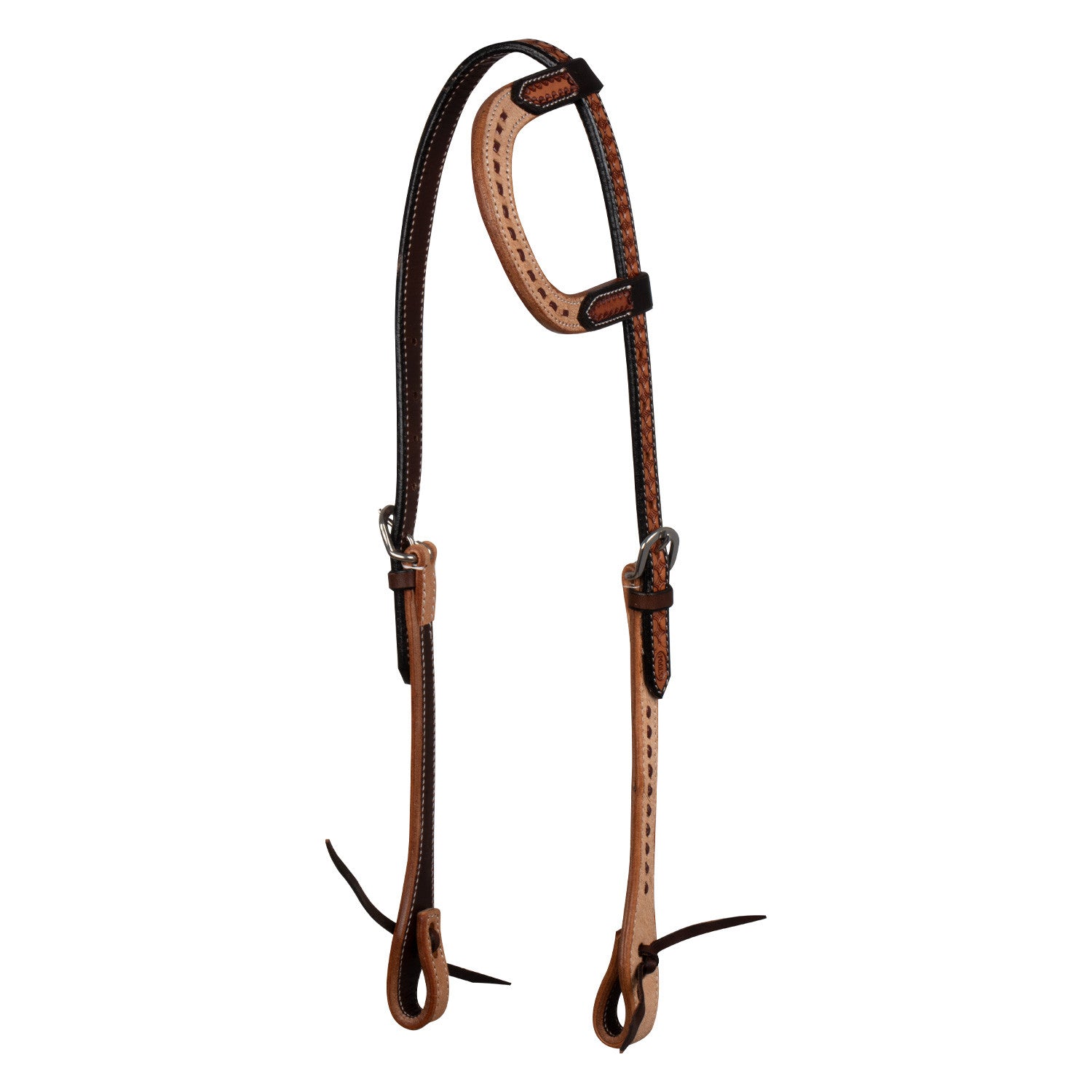 2 TONE ONE EAR WESTERN BRIDLE.