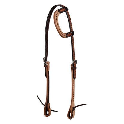 2 TONE ONE EAR WESTERN BRIDLE.