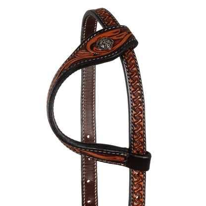 ONE EAR WESTERN BRIDLE FLORAL TOOLING