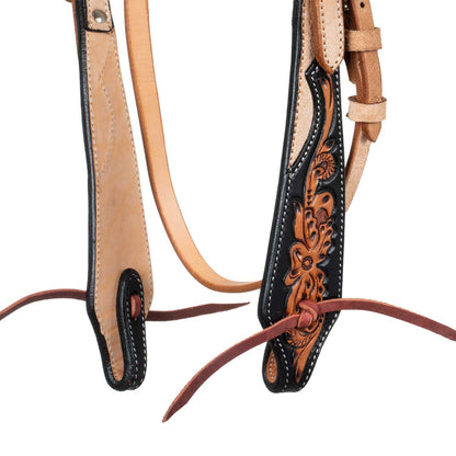 WESTERN BRIDLE DARK FLORAL TOOLING
