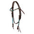 NAVAJO SKY BEADED OILED WESTERN BRIDLE.