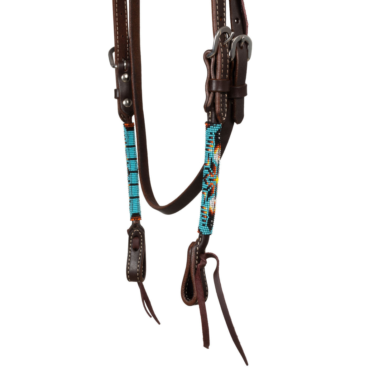 NAVAJO SKY BEADED OILED WESTERN BRIDLE