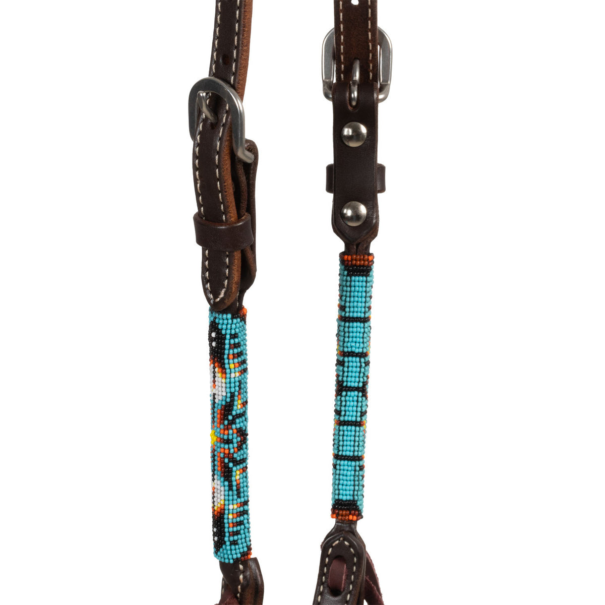 NAVAJO SKY BEADED OILED WESTERN ONE EAR BRIDLE