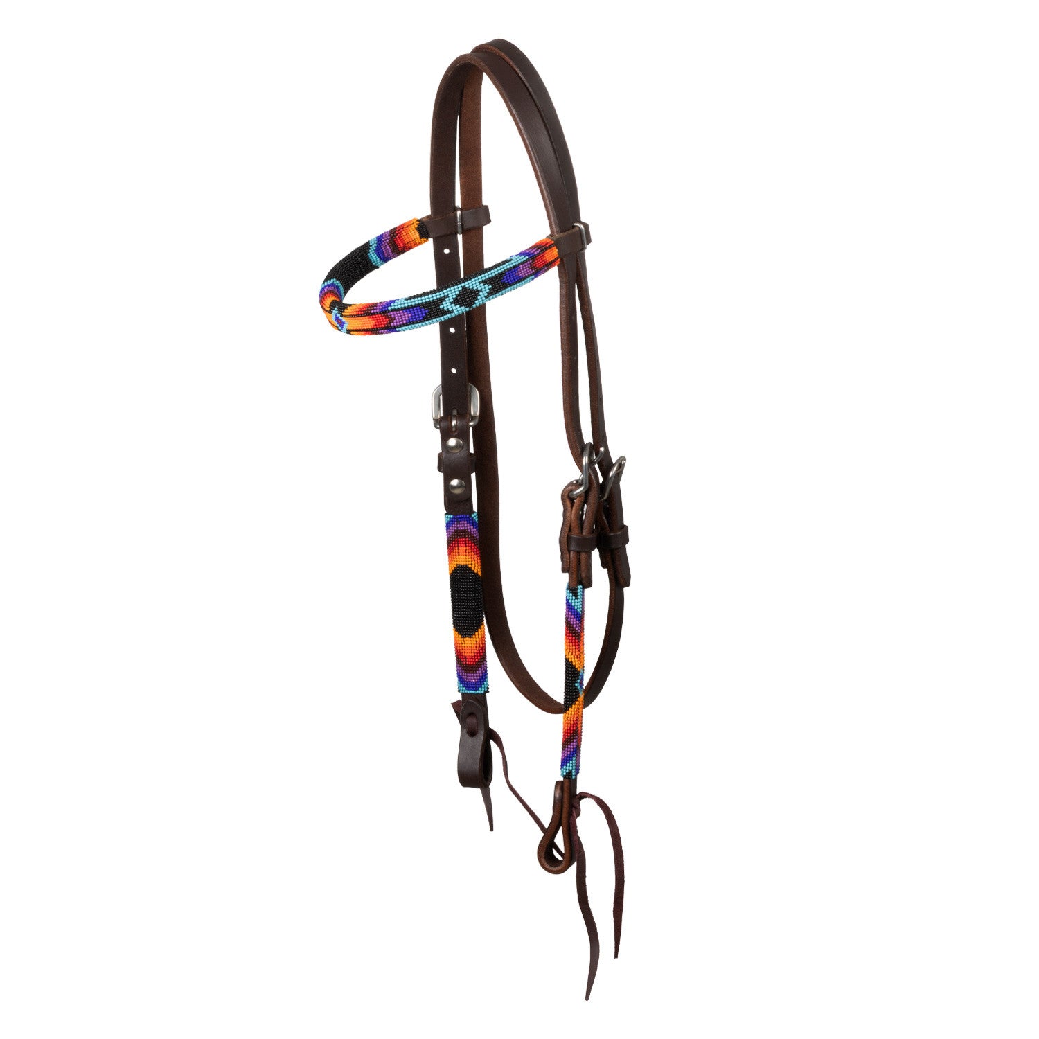SERAPE BEADED OILED WESTERN BRIDLE.