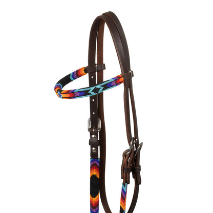 SERAPE BEADED OILED WESTERN BRIDLE
