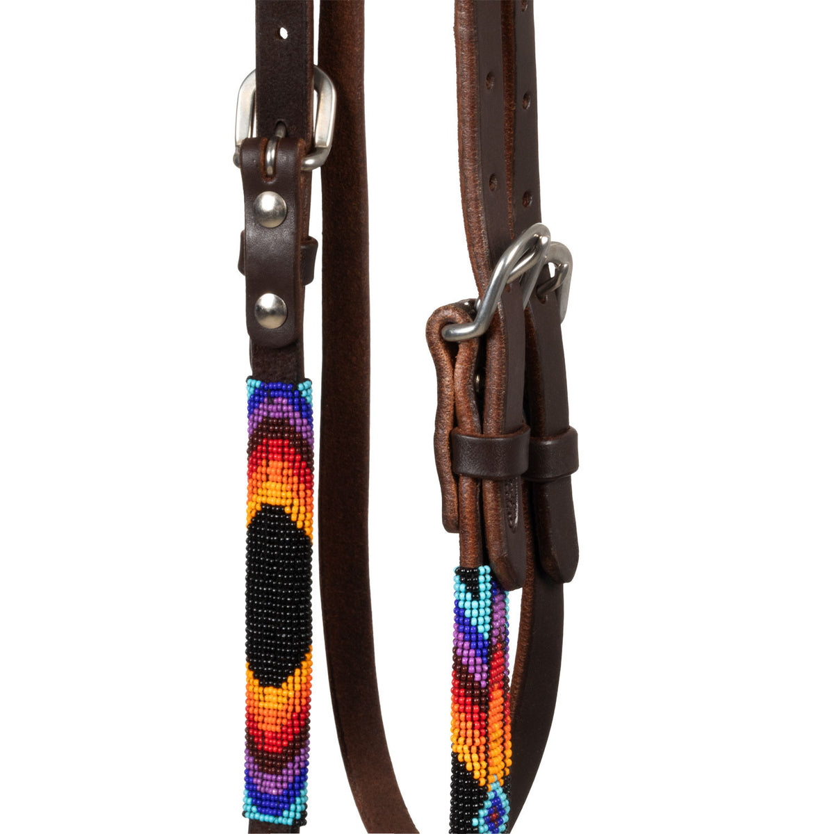 SERAPE BEADED OILED WESTERN BRIDLE