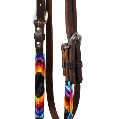 SERAPE BEADED OILED WESTERN BRIDLE