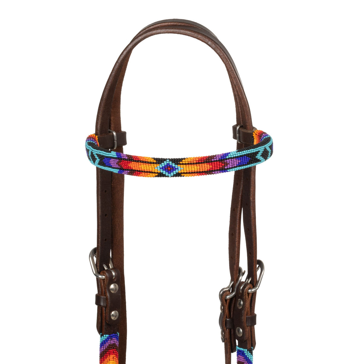 SERAPE BEADED OILED WESTERN BRIDLE