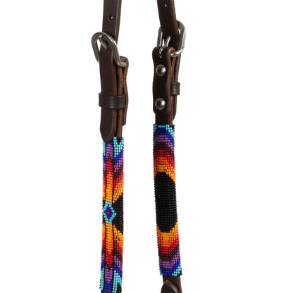 SERAPE BEADED OILED WESTERN ONE EAR BRIDLE