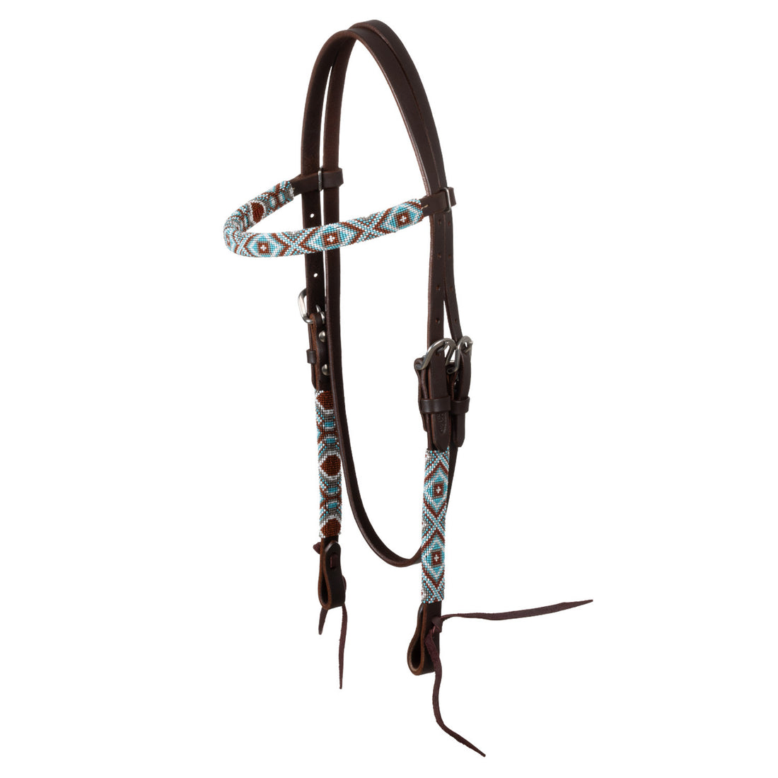 DIAMONDS BEADED OILED WESTERN BRIDLE.