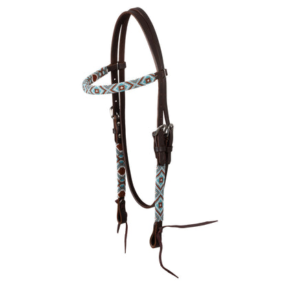 DIAMONDS BEADED OILED WESTERN BRIDLE.
