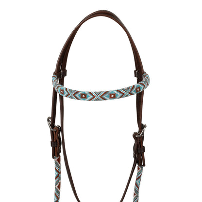 DIAMONDS BEADED OILED WESTERN BRIDLE
