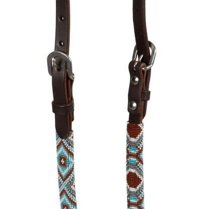 DIAMONDS BEADED OILED WESTERN ONE EAR BRIDLE