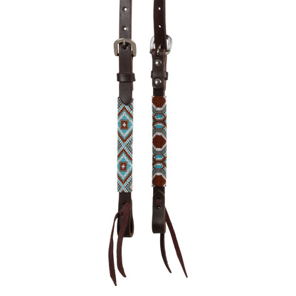 DIAMONDS BEADED OILED WESTERN ONE EAR BRIDLE