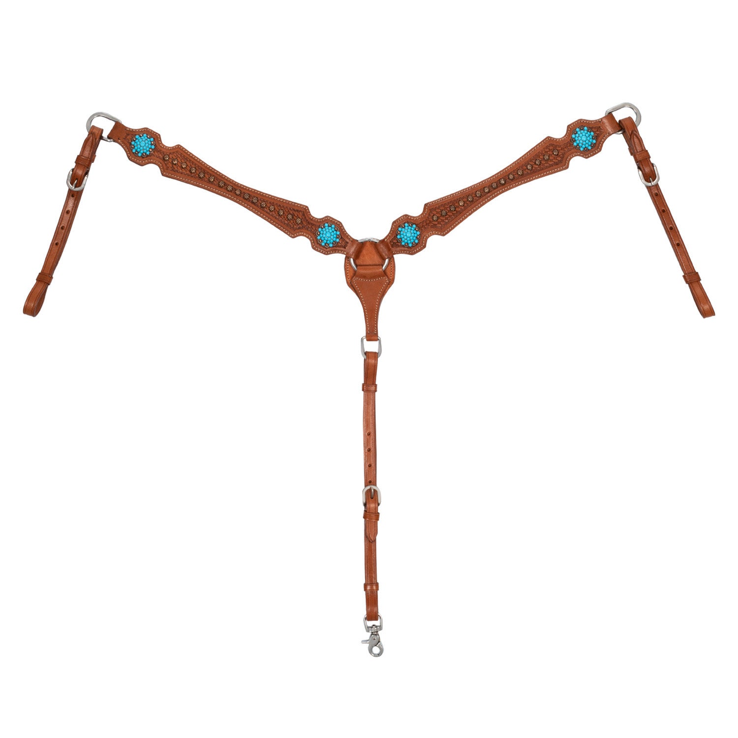 Breastcollar with blue stones.