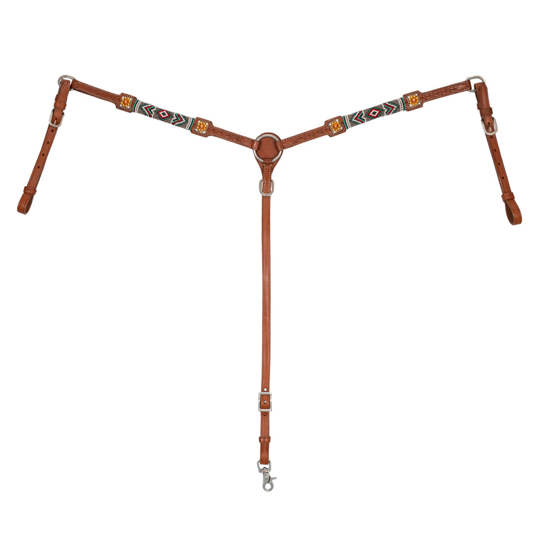 Breastcollar with navajo beaded decorations.