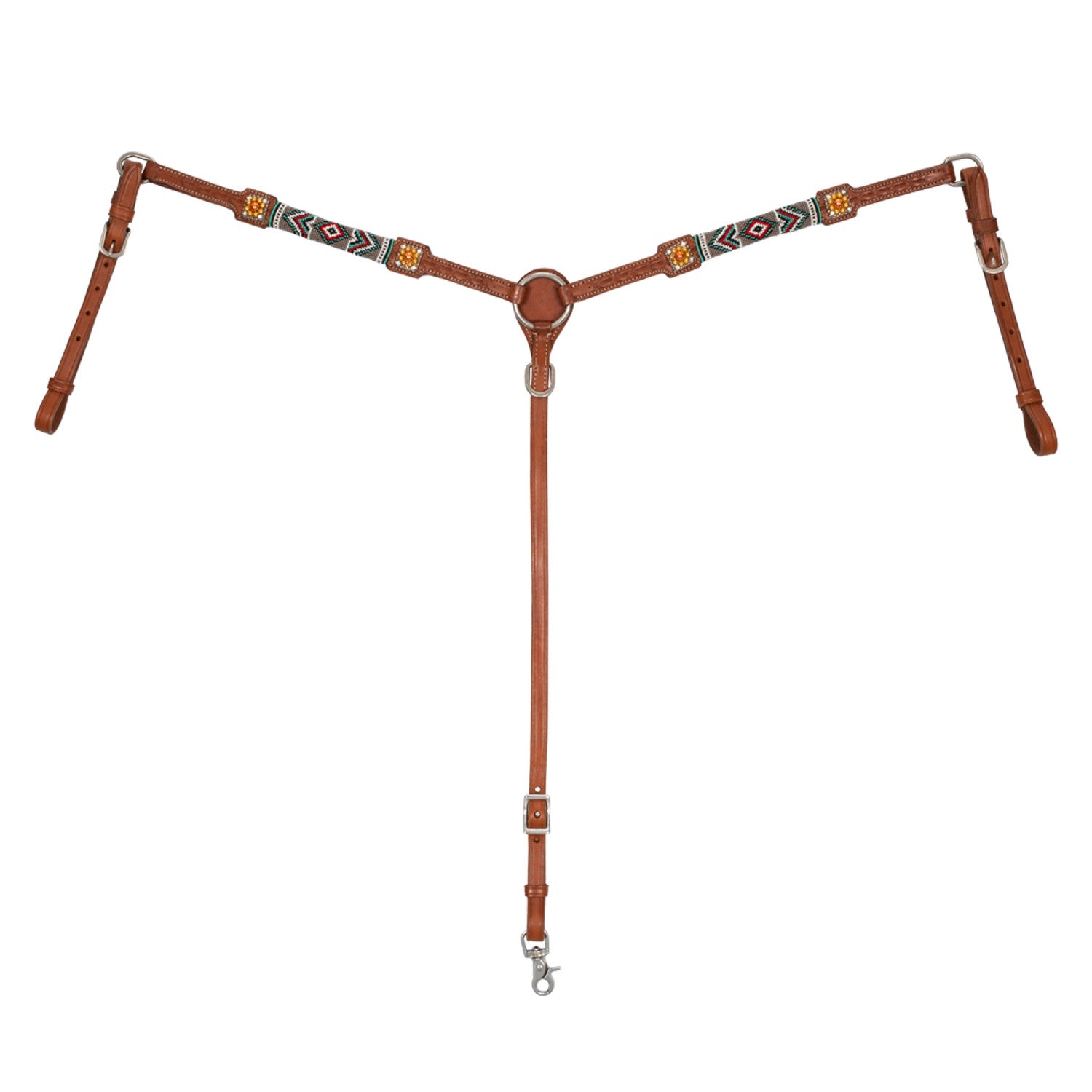 Breastcollar with navajo beaded decorations.