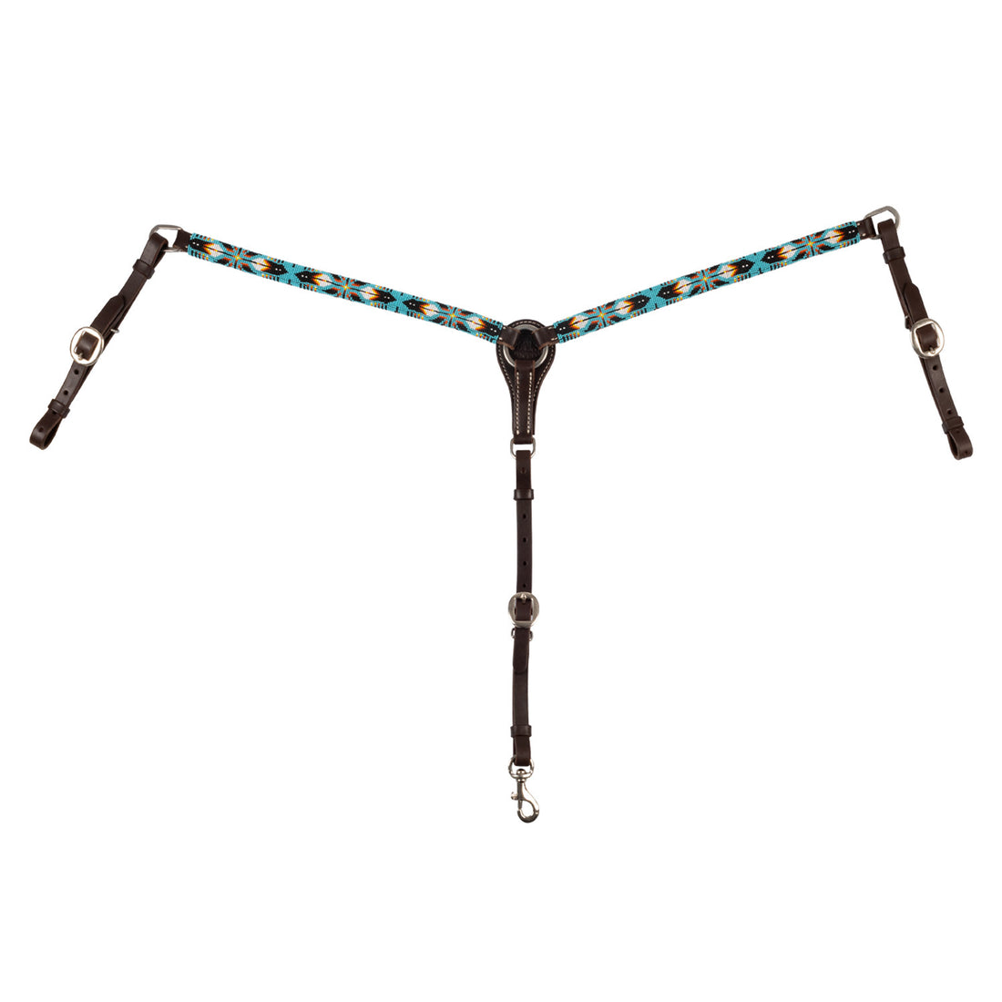 NAVAJO SKY BEADED WESTERN OIL BREASTPLATE.