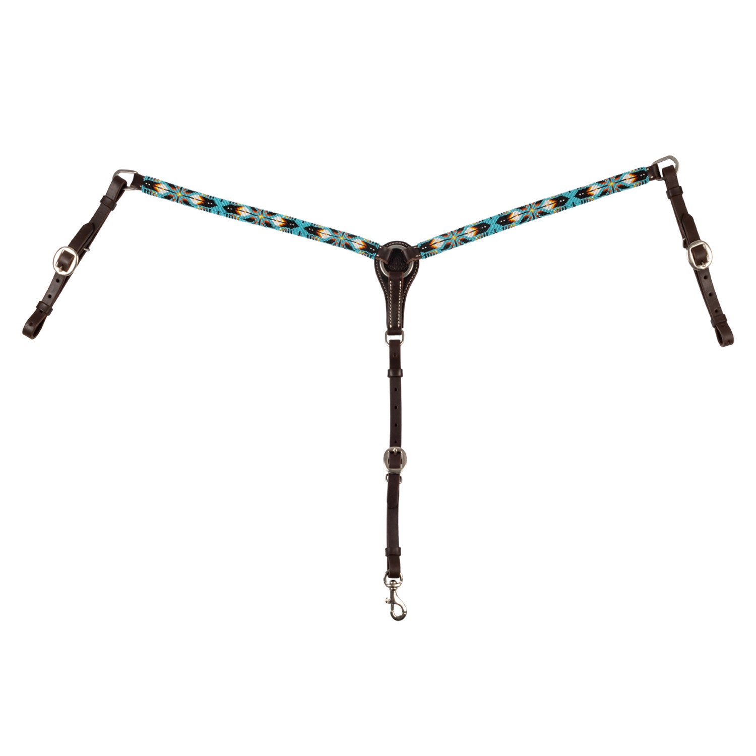 NAVAJO SKY BEADED WESTERN OIL BREASTPLATE.