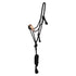 Rope halter with hand-worked leather insert.
