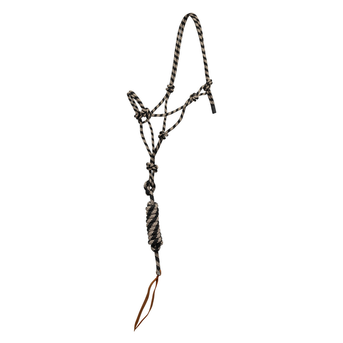 KNOTTED ROPE HALTER W/LEAD.