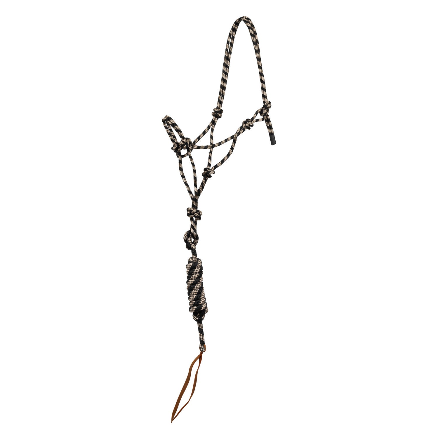 KNOTTED ROPE HALTER W/LEAD.