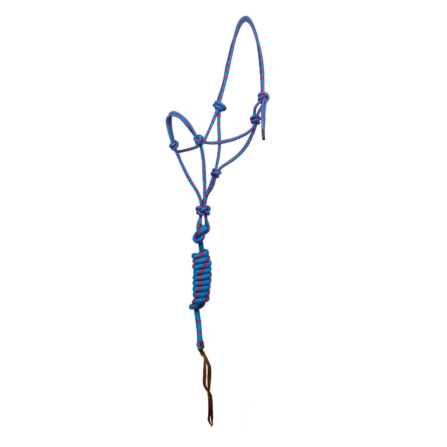 KNOTTED ROPE HALTER W/LEAD.