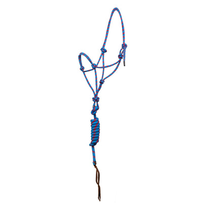 KNOTTED ROPE HALTER W/LEAD.