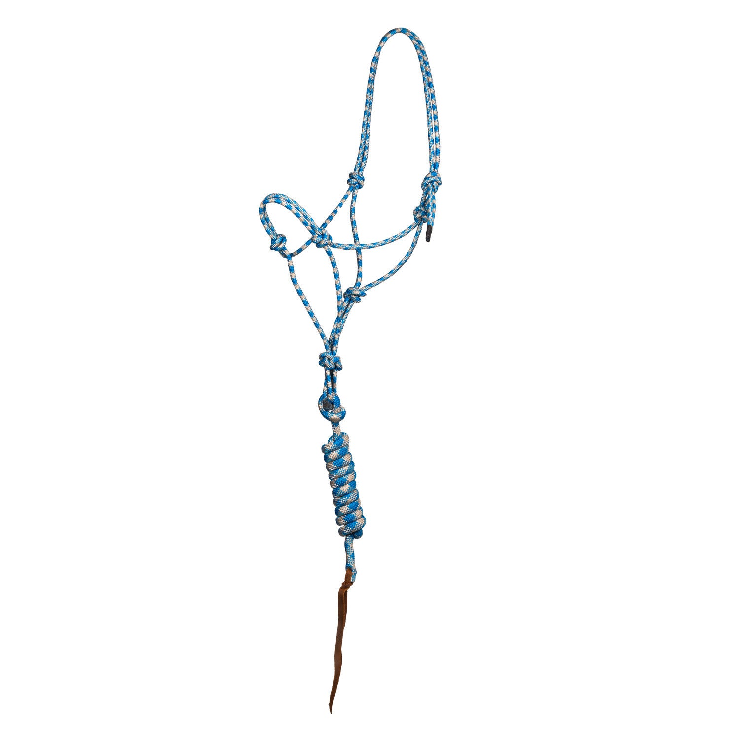 KNOTTED ROPE HALTER W/LEAD.