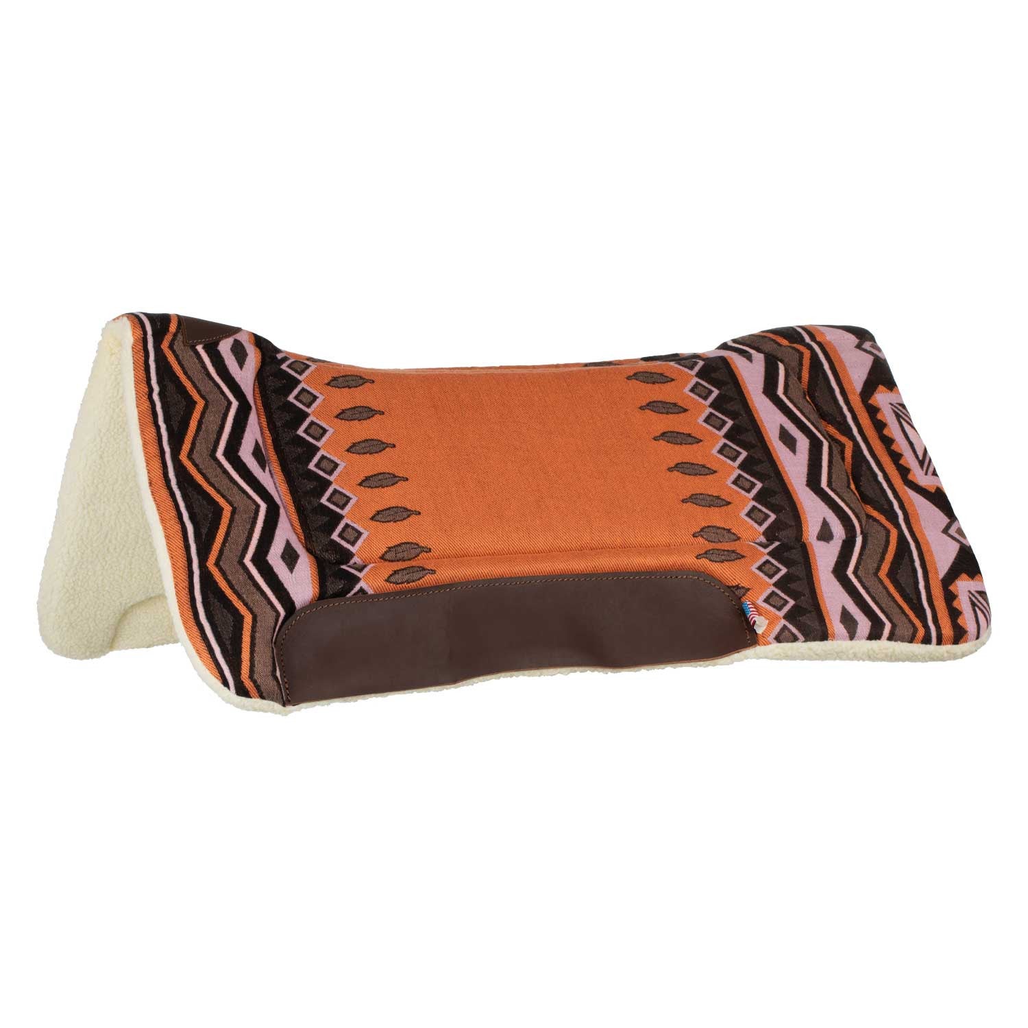 WESTERN SADDLE PAD WITH LEATHER INSERTS AND SYNTHETIC WOOL PADDING 85 x 87.