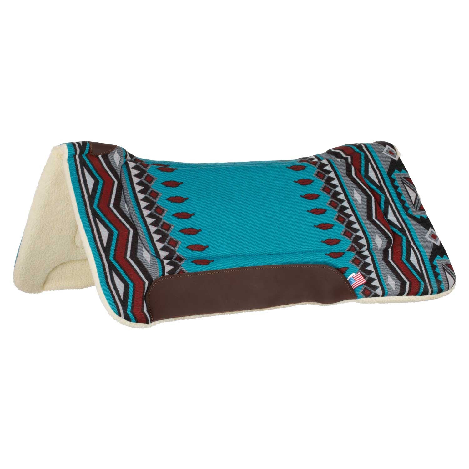 WESTERN SADDLE PAD WITH LEATHER INSERTS AND SYNTHETIC WOOL PADDING 85 x 87.