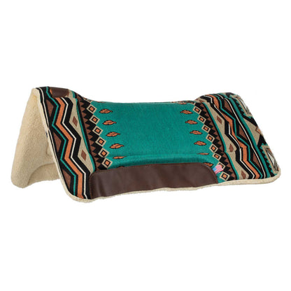 WESTERN SADDLE PAD WITH LEATHER INSERTS AND SYNTHETIC WOOL PADDING 85 x 87.