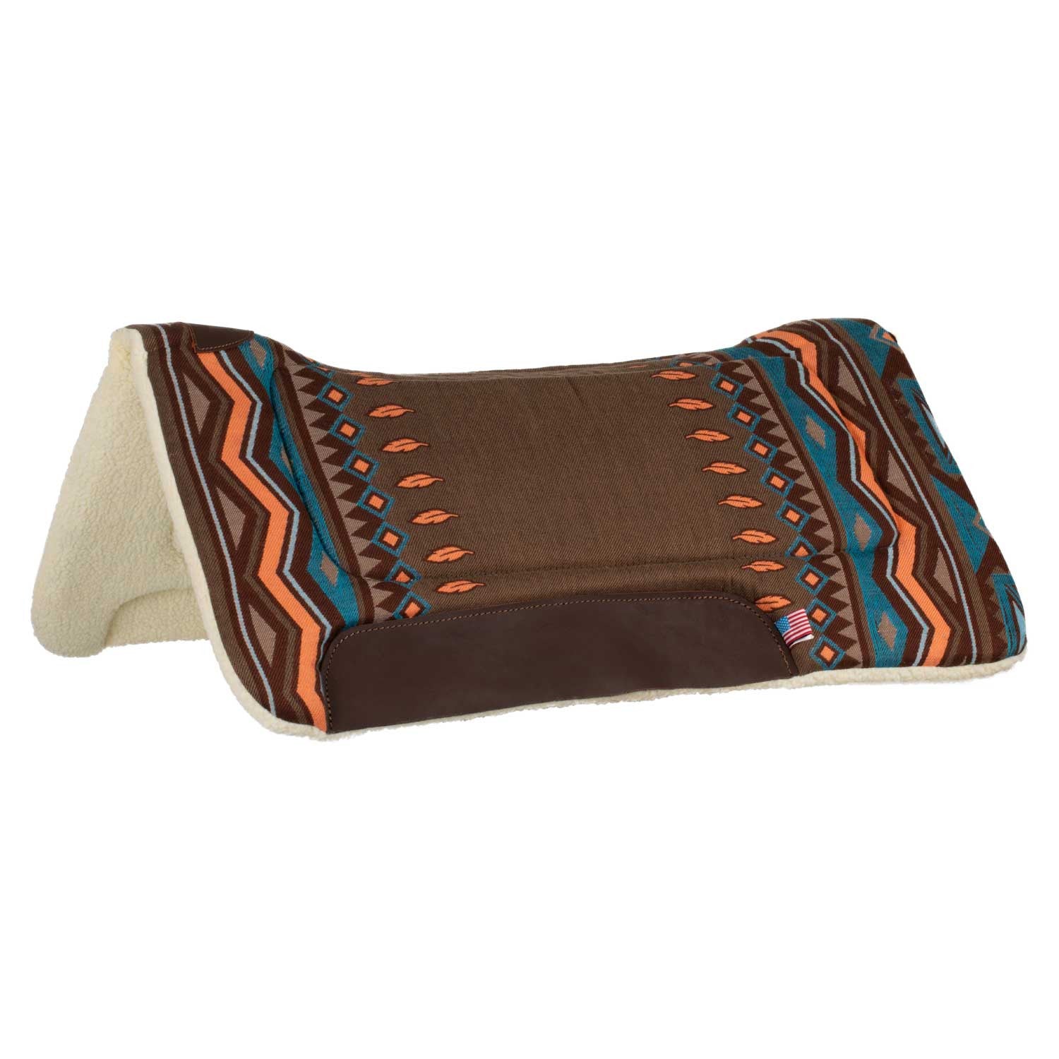 WESTERN SADDLE PAD WITH LEATHER INSERTS AND SYNTHETIC WOOL PADDING 85 x 87.