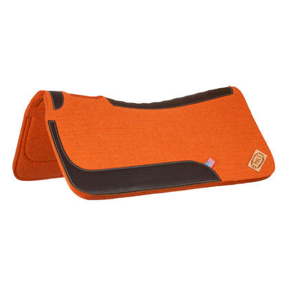 WESTERN FELT SADDLE PAD WITH LEATHER INSERTS 32&