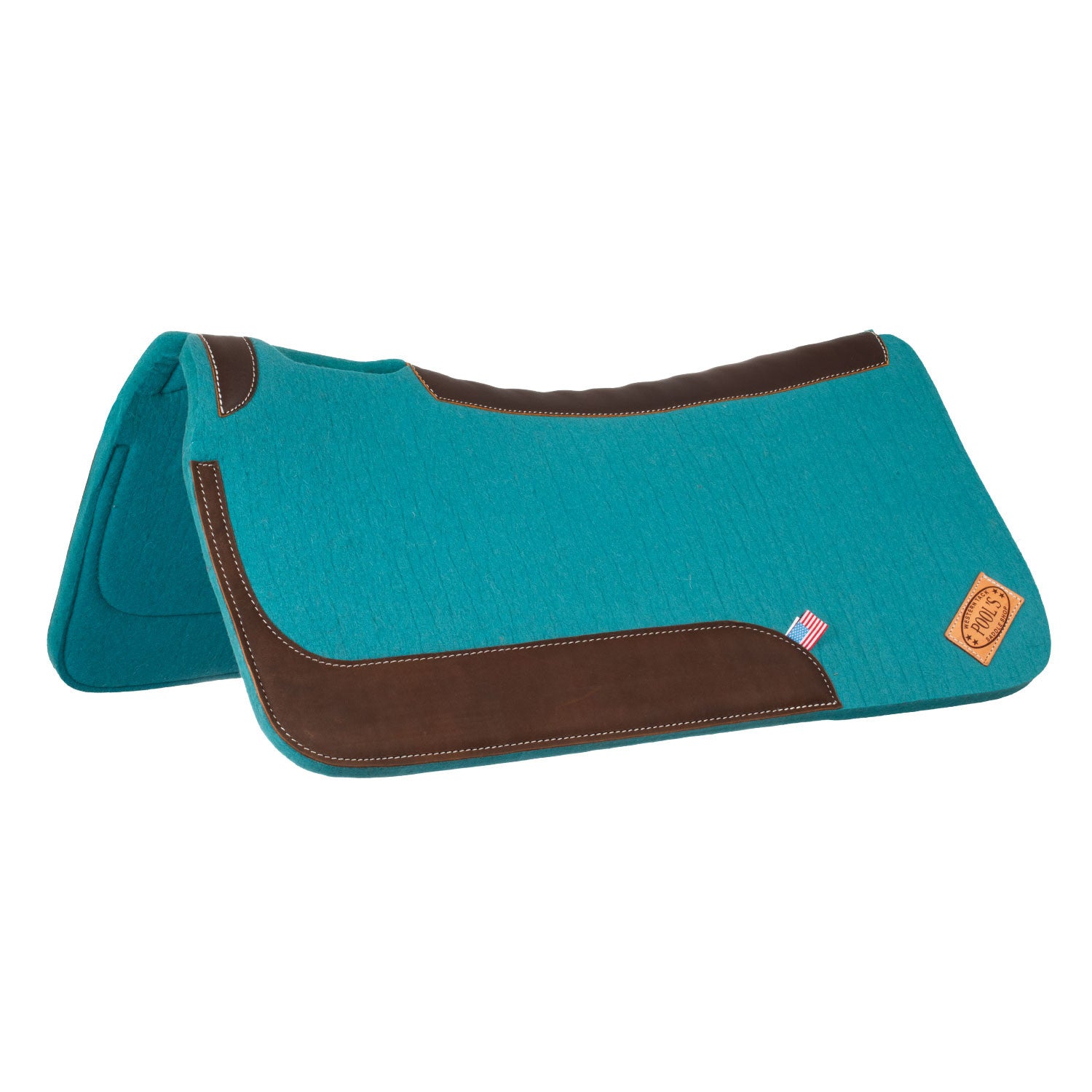 WESTERN FELT SADDLE PAD WITH LEATHER INSERTS 32&