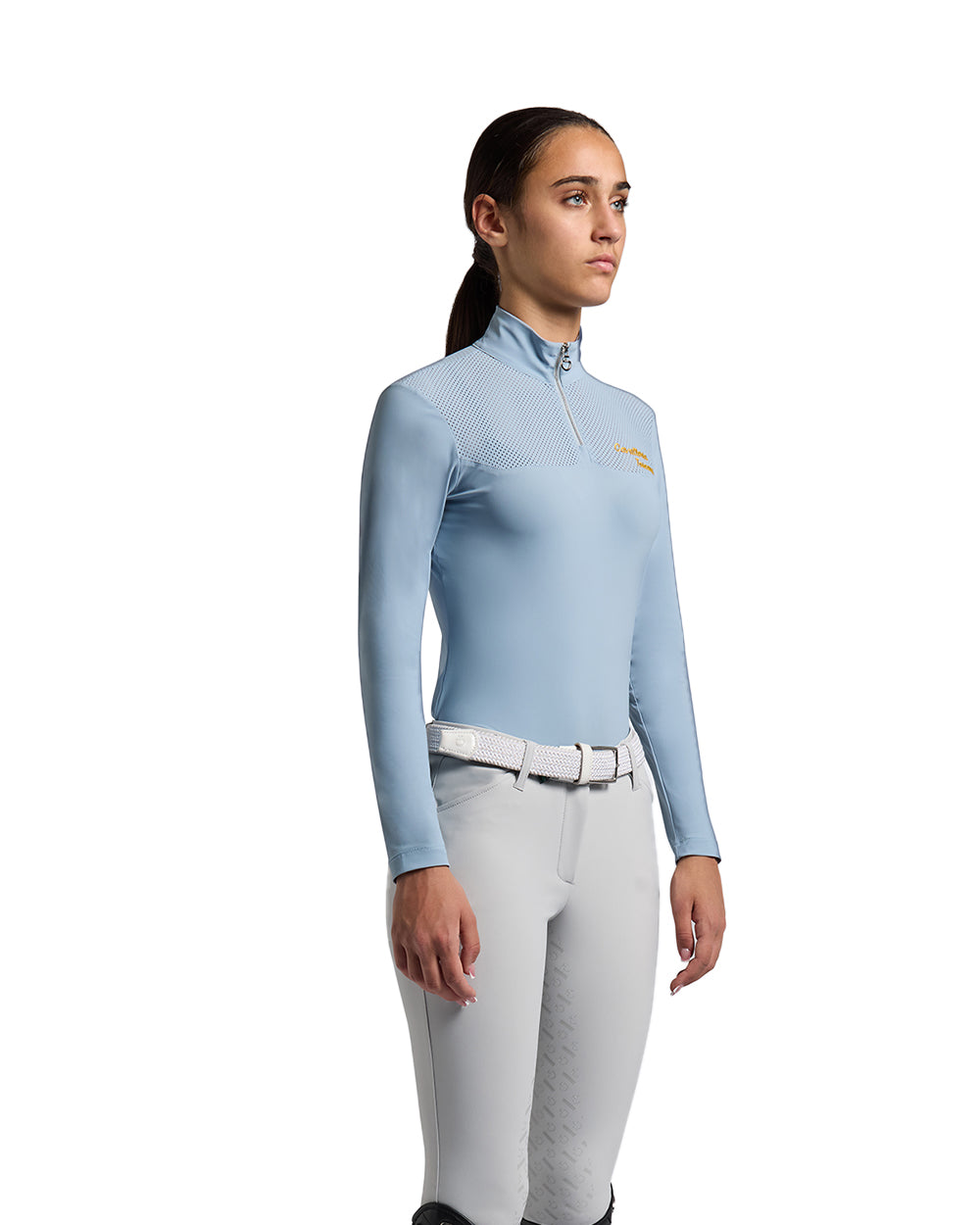 Cavalleria Toscana Micro-Perforated Girls Young Rider Training Shirt.