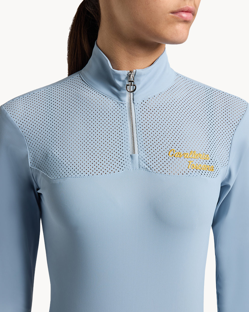 Cavalleria Toscana Micro-Perforated Girls Young Rider Training Shirt.