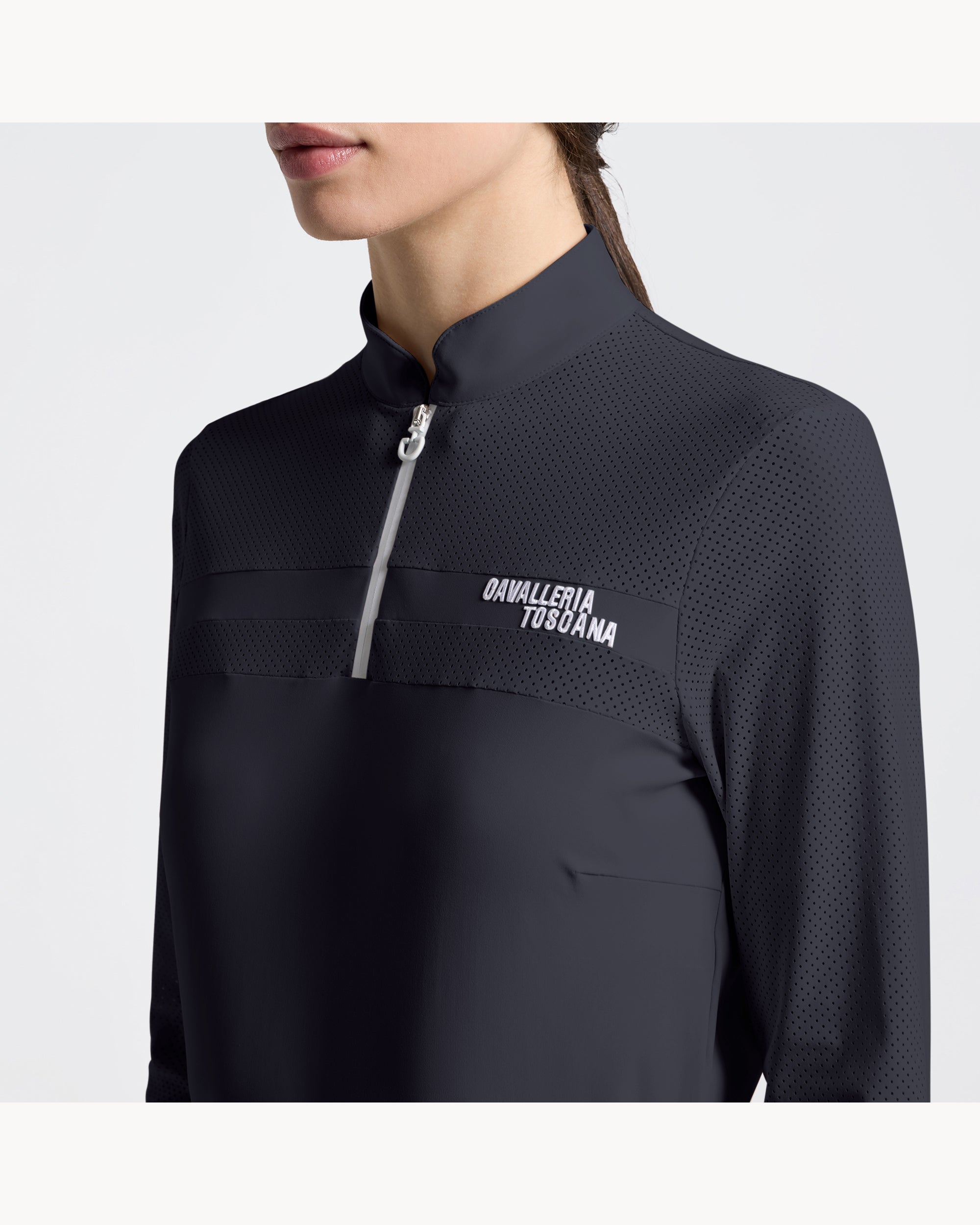 Cavalleria Toscana CT Ladies Perforated Insert Long-Sleeved Training Polo