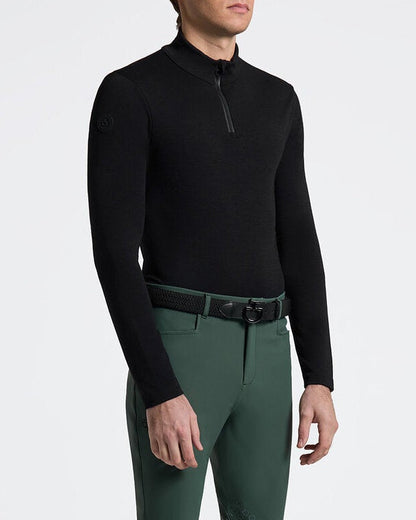 Cavalleria Toscana Tech Wool Half ZIP Training L/S Turtleneck